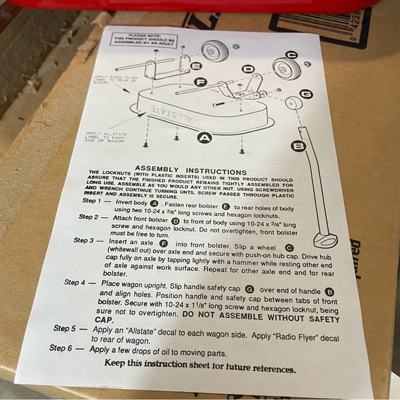Radio Flyer Model 5 NL  Red Wagon ‘All State Insurance’ Edition Made In USA - Picture 7 of 7